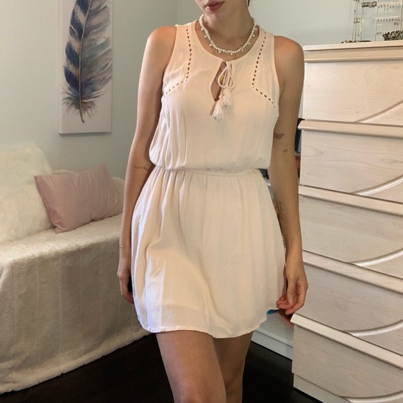 Forever 21 Light Pink Boho Mini Dress - Picture 1 of 4